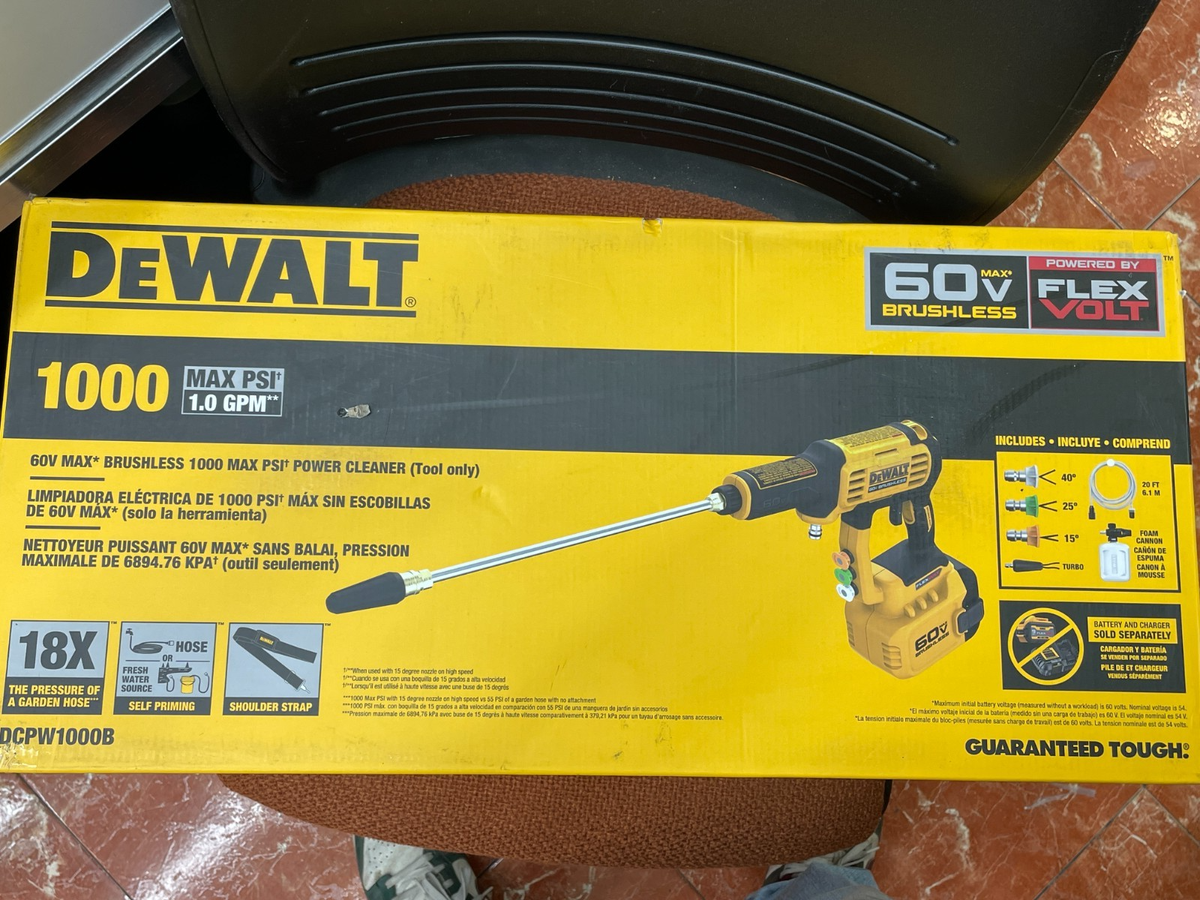 Dewalt 60v Max Flexvolt Brushless 1000 PSI Power Cleaner DCPW1000B