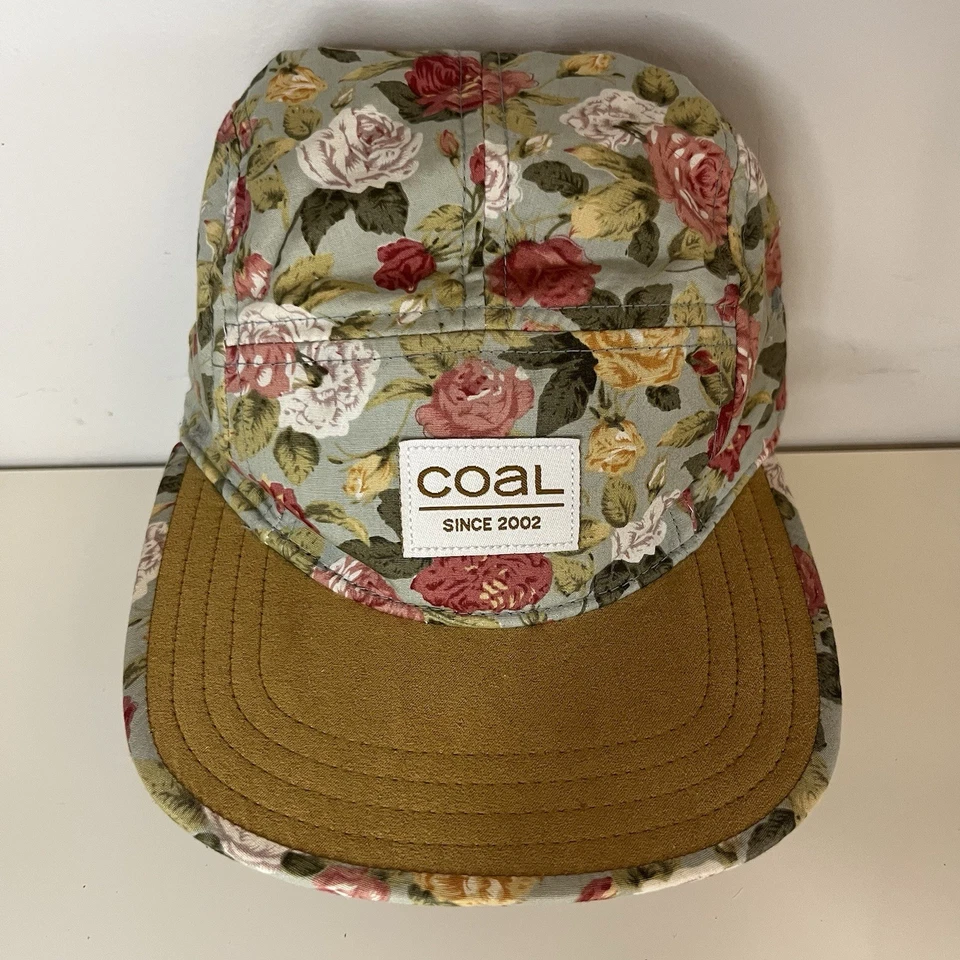 Sombrero de carbón negro floral gorra de 5 paneles sombrero estampado de rosas con tirantes cottagecore patinador Foto 2 de 4