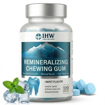 120pcs Hydroxyapatite Remineralizing Gum Sugar Free Mint Xylitol Teeth Whitening