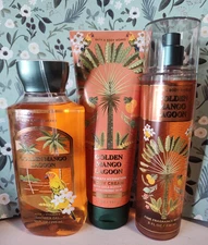 Bath & Body Works Golden Mango Lagoon Fragrance Mist Body Cream & Shower Gel NEW