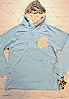 NEW Mens Large MLB Atlanta Braves Hoodie LS Hooded Pullover True Fans