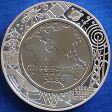 Austria 100 Schilling Silver & Titanium Proof 2000 Millennium KM#3063 .4oz ASW