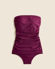 NWT J.Crew Gemma Ruched Bandeau One-Piece Swimsuit Women's Plus 24 Iris Purple
