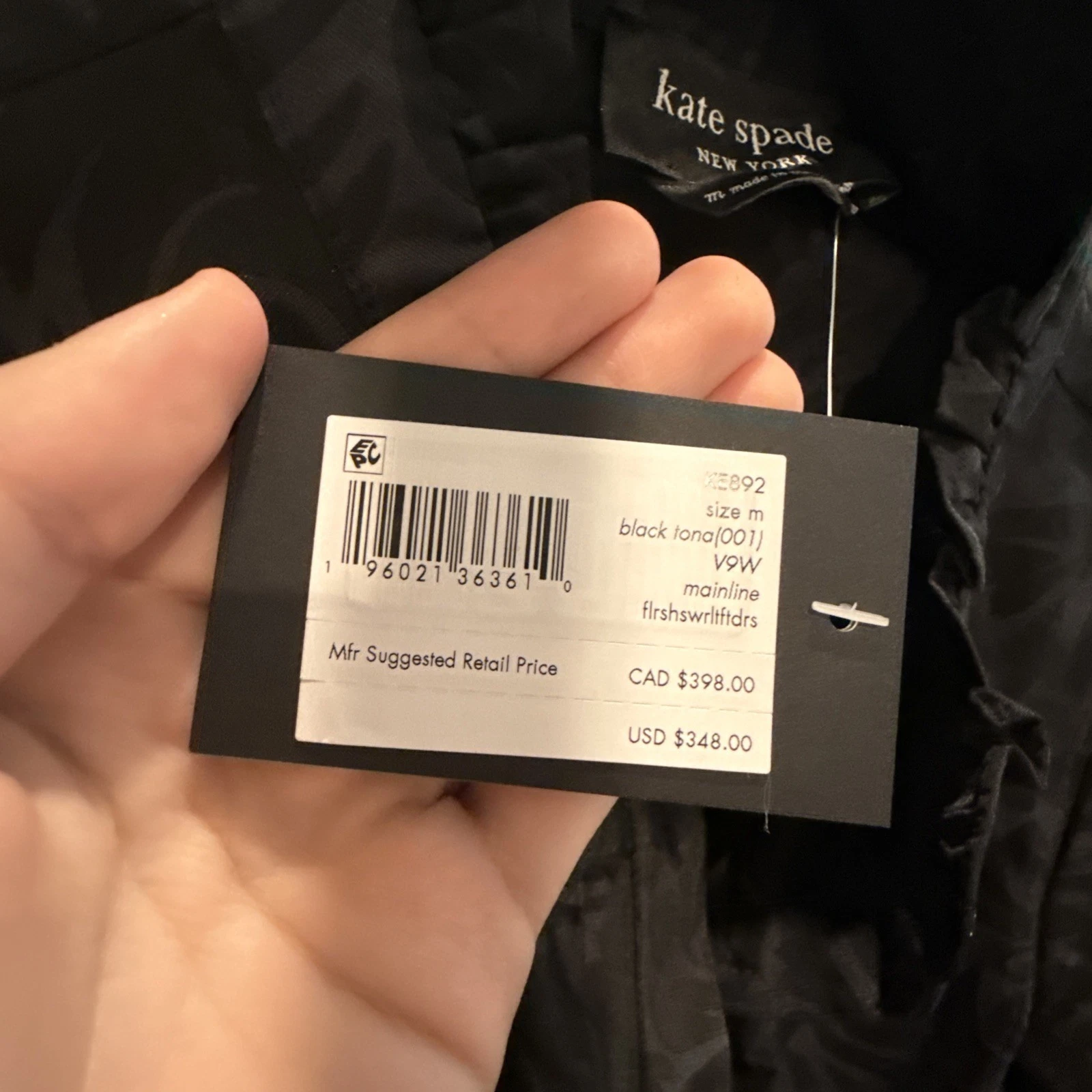 abito nero kate spade