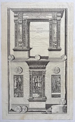 Antiker Architekturstich 1704 Bogen des Septimius Severus von Jan Goeree