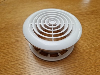 100mm Innen Lüftungsgitter Rund WEISS Kanal Dunstabzugshaube 4'' Verdeckte Schraube