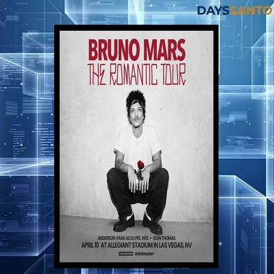 NEW Bruno Mars Nevada April 2026 Show Poster Home Decor, Wall Art, Fan Gift