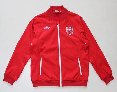 Men's England Umbro 2010- 2012 Away Anthem Jacket Red