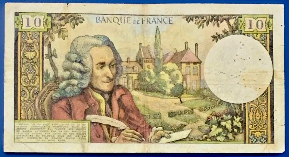 BANK OF FRANCE - 10 FRANCS - 1968 - As Is / We combine items. - Image 2 of 2