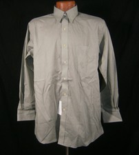 PIERRE CARDIN MENS FORMAL DRESS SHIRT 15 32/33 M GREEN LONG SLEEVE LOGO NWT 70