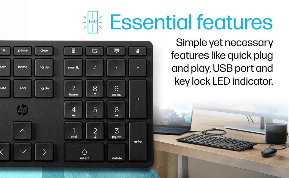 Lot x 50 HP Smart 320K Slim Wired Keyboard 108 Keys QWERTY L96909-001 L95712-001 - Image 3 of 4