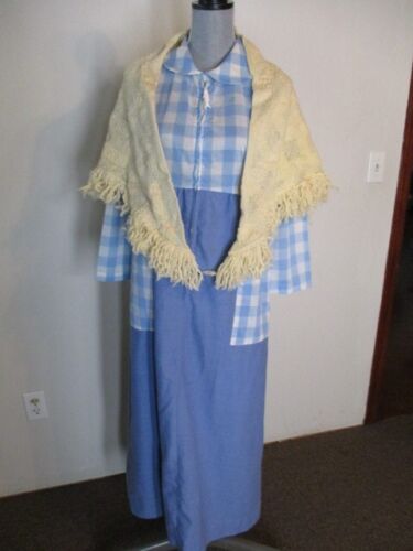 VTG Raymodes House Dress w Knitted Triangle Fring… - image 1