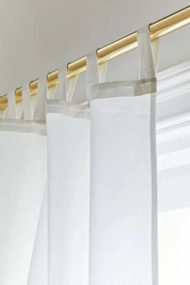 Белая хлопковая занавеска Amelia очень широкая элегантная оконная балдахина в индийском стиле - Изображение 4 из 4