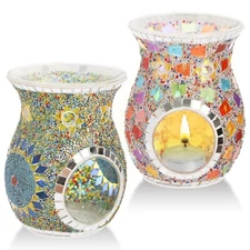 Lyellfe 2 Pack Essential Oil Burner, Fragrance Oil Warmer, Decorative Tealigh...