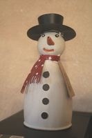 Zaunfigur Schneemann Aus Metall, H 18 Cm, Pfostenhocker, Zaunhocker, Winterdeko