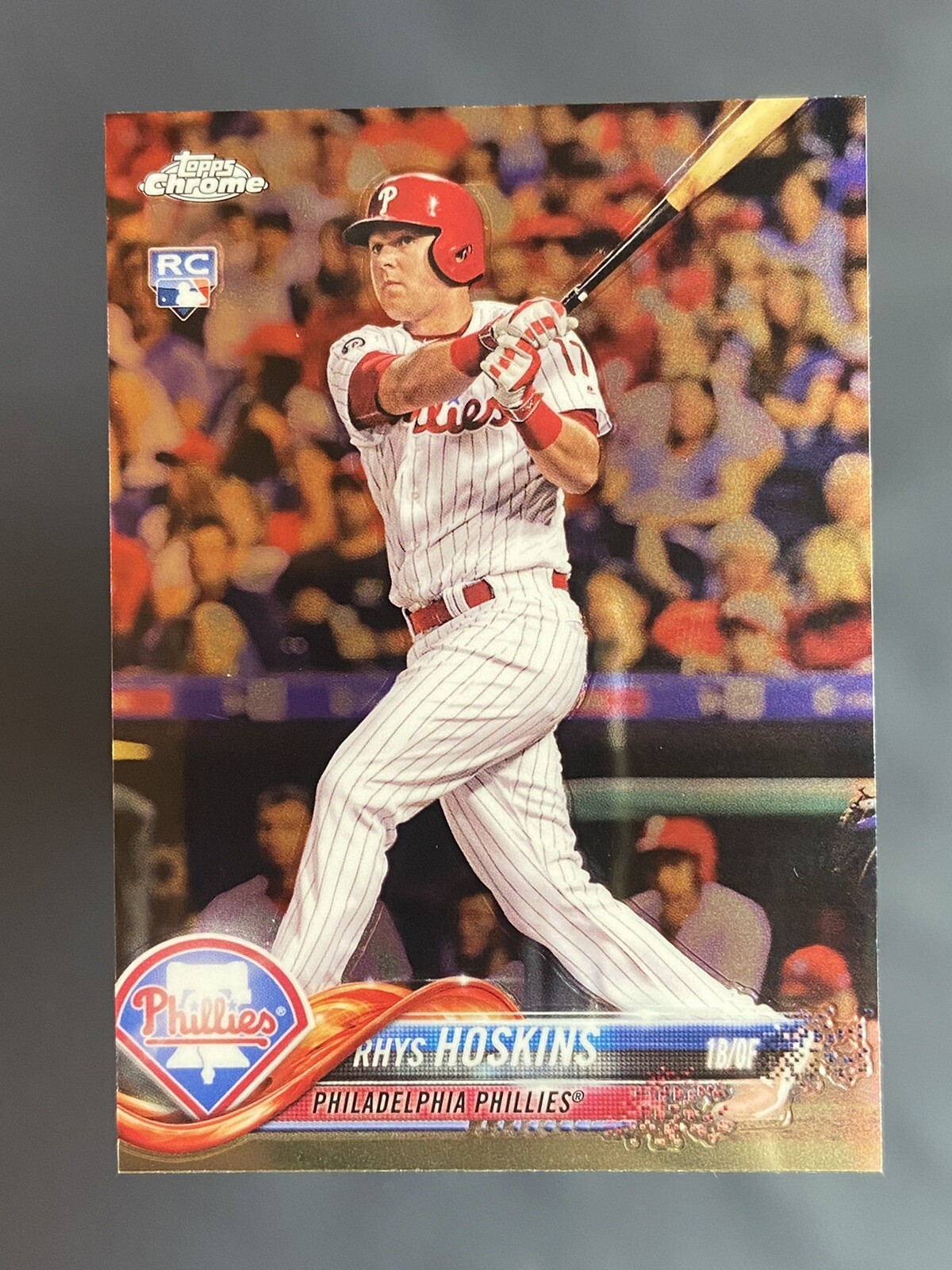 2018 TOPPS CHROME BASEBALL PHILADELPHIA PHILLIES RHYS HOSKINS RC