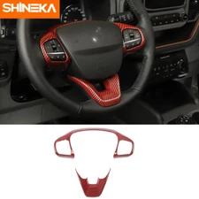 Steering Wheel Panel Cover Trim For Ford Bronco Sport /Maverick 2021+ Red Carbon