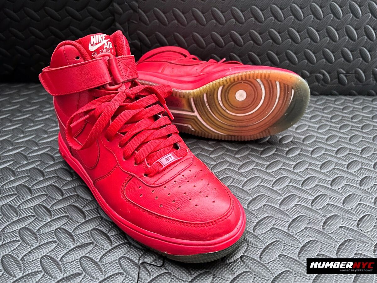 Nike Air Force 1 High ID by You 779426-993 All Red NYC RARE Nike Air Force 1 High ID by You 779426-993 All Red NYC RARE