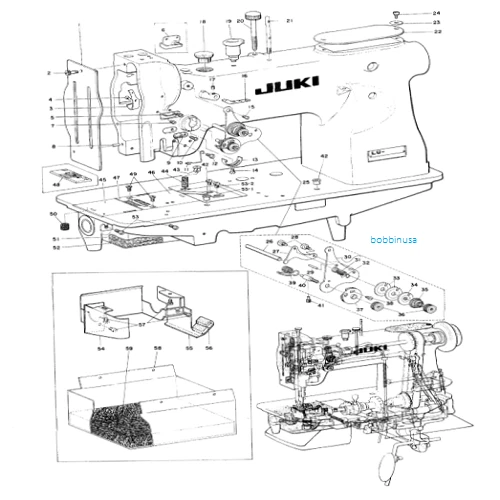 Pin guía de hilo de aguja Juki pie para caminar LU-562 genuino Foto 2 de 2