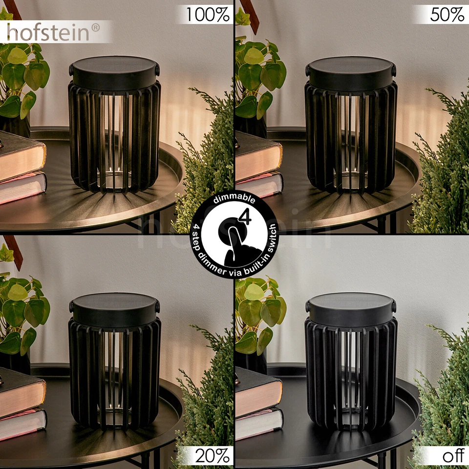 Solar LED Außen Tisch Leuchte dimmbar Garten Balkon Lampe Lichteffekt USB Akku - Bild 2 von 4