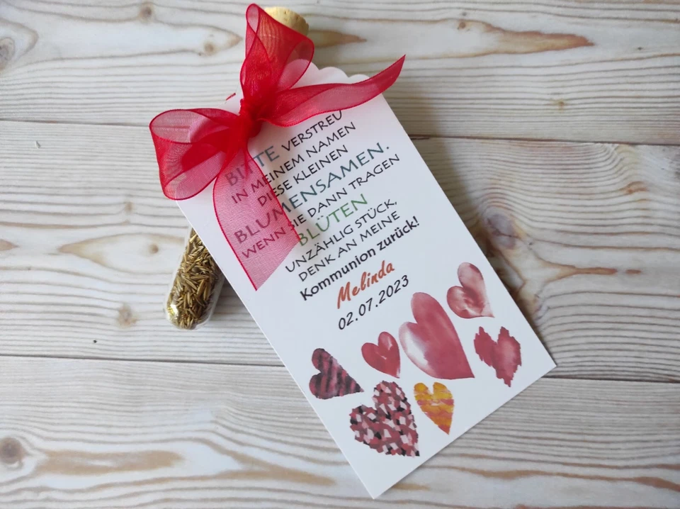 Blumensamen-Anhänger personalisiert, Gastgeschenk für Hochzeit, Taufe, Kommunion - Bild 2 von 4