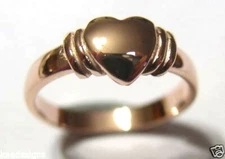 Kaedesigns, 375 New Genuine 9ct 9k Rose Gold Heart Signet Ring Item 280