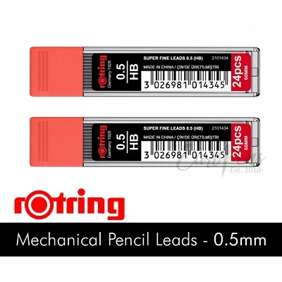 0.5mm HB Pencil Leads Refills x 48 OFFER for Mechanical Pencils by Rotring