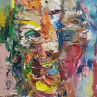 Abstract Expressionism Oil Paint Luxury Canvas Wall Art Picture Print Colourful