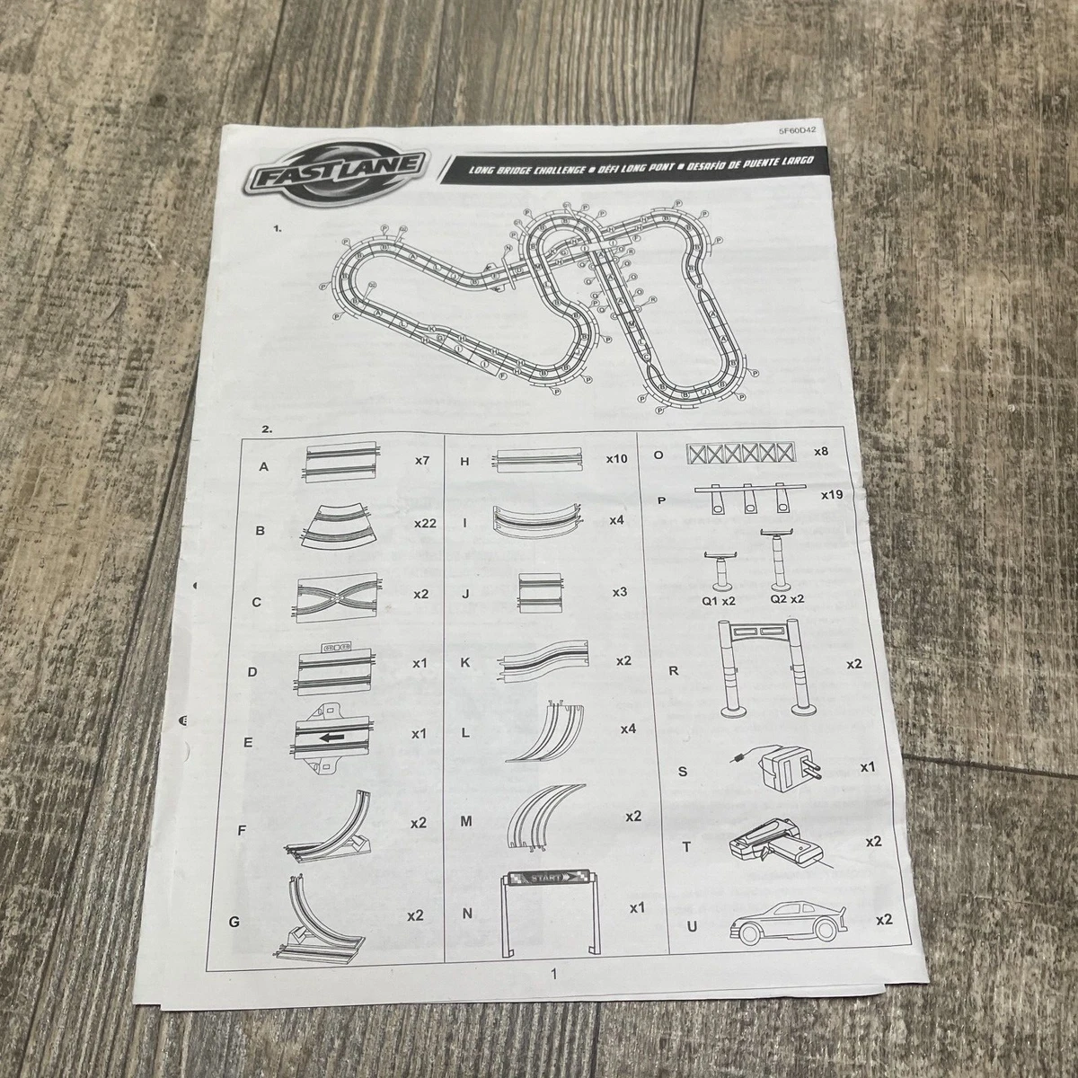 FAST LANE LONG BRIDGE CHALLENGER SLOT CAR TRACK Replacement Instructions