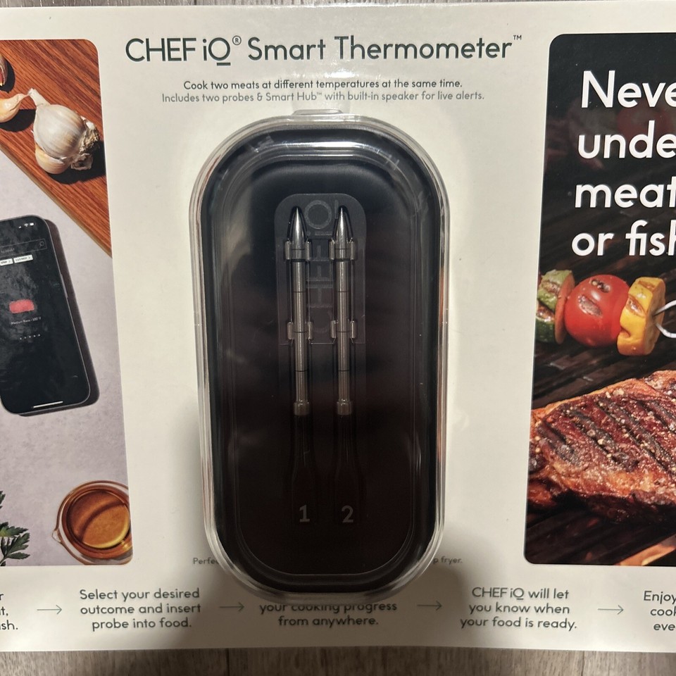 CHEF iQ Smart Wireless Meat Thermometer Set of 2 UltraThin