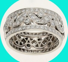 Platinum Diamond Anniversary Wedding Band Ring 2.50CT G Color 9.7MM Size 8