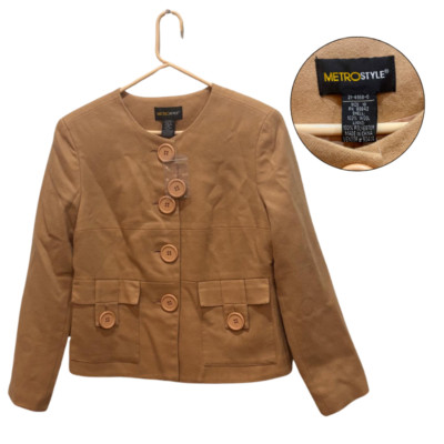 Metrostyle Women's Wool Blend Camel Jacket Size 10