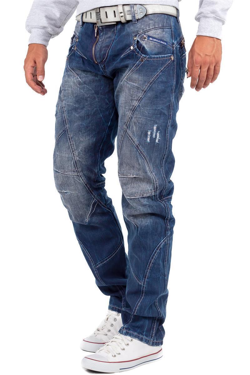 Cipo & Baxx Jeans Da Uomo, Effetto Crinkle, Denim, Slim Fit, Semplici, Jeans, Design Jeans, Cd319, 29W X 32L - Foto 10