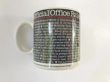 Vintage Coffee Mug Cup Official Office Rules Paul Dickson @1983 Japan Toscany