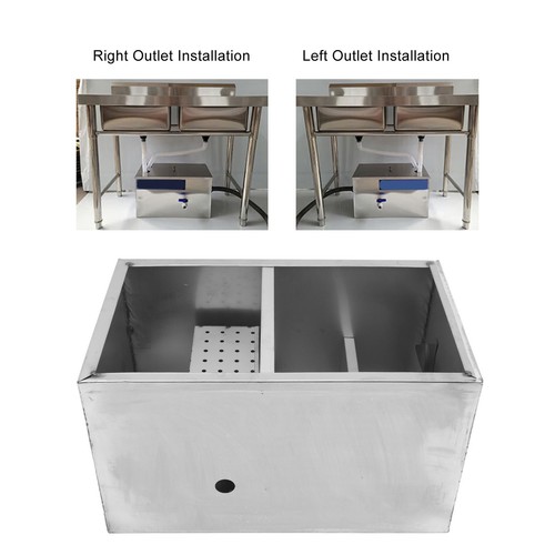 3 Stage Filtration Grease Trap Grease Interceptor For Kitchen 50x25cm Holes - Picture 9 of 24
