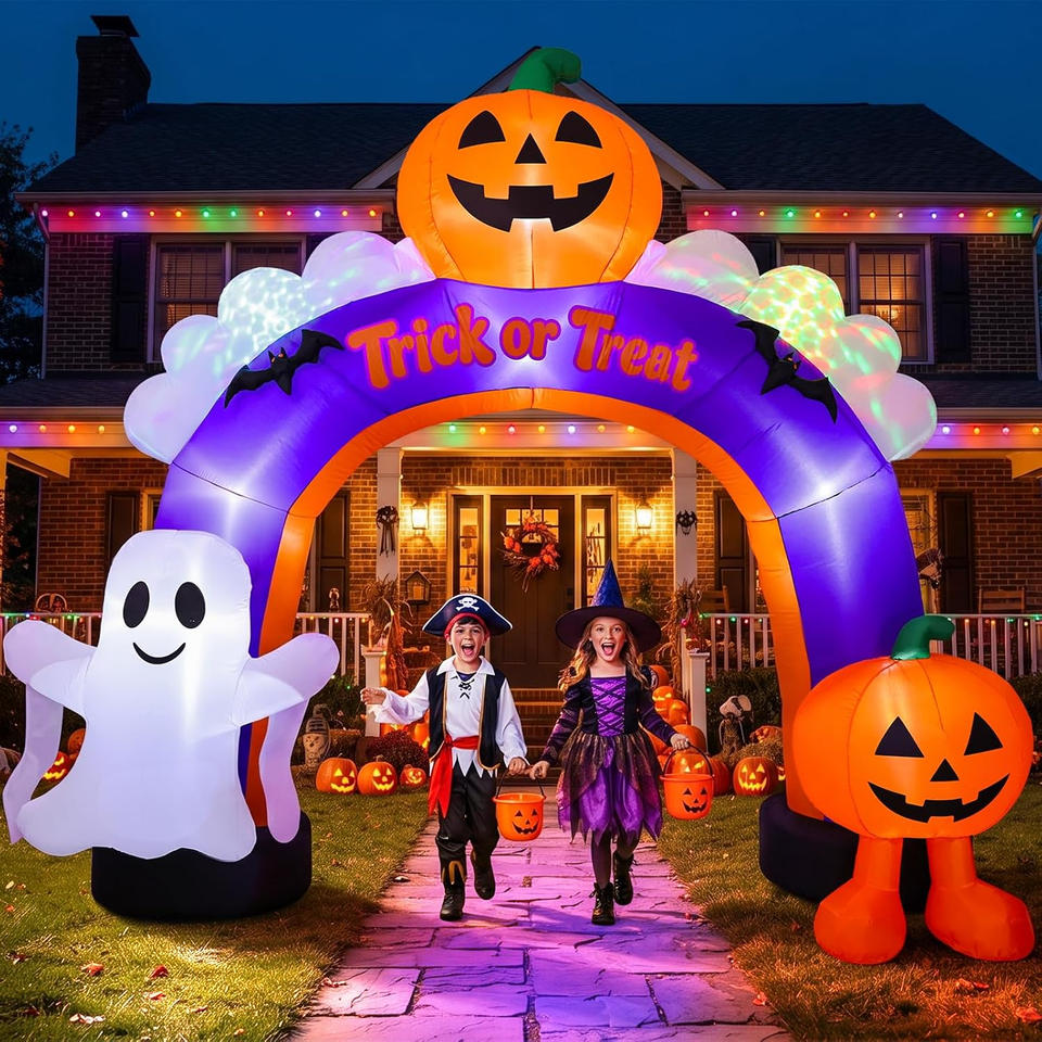 10.5FT Halloween Inflatables Pumpkin Archway for Outdoor Decorations ...