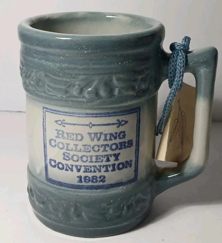 Old Vintage Red Wing Pottery 1982 Collectors Society Convention Cherry Band Mug