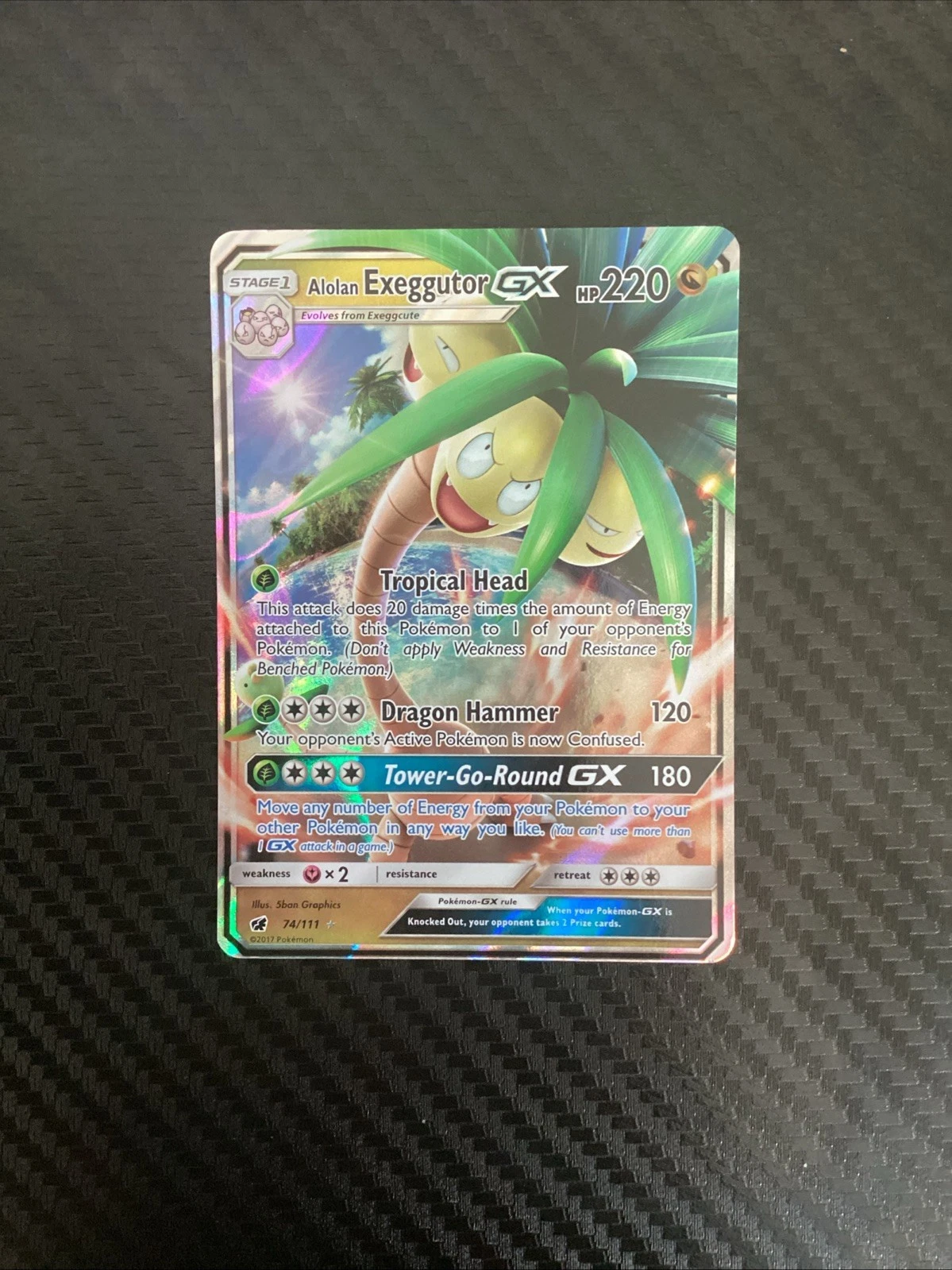 Pokemon TCG Alolan Exeggutor-GX - 74/111 Ultra Rare Crimson Invasion NM
