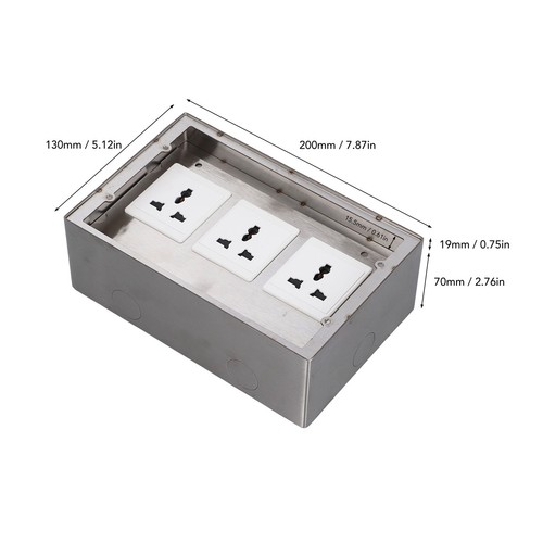 Embedded Socket Box Strong Flexibility 3 Outlets AC250V Recessed Power Socket - Photo 7/12