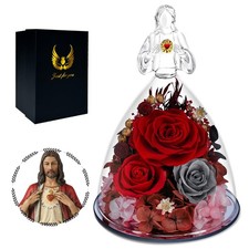 Gift for Mom Preserved Red Rose 4.3 Inch Base 5.9 Inch Height Birthday Box