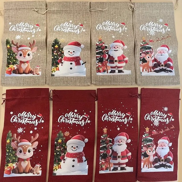 Christmas Wine Bottle Bags