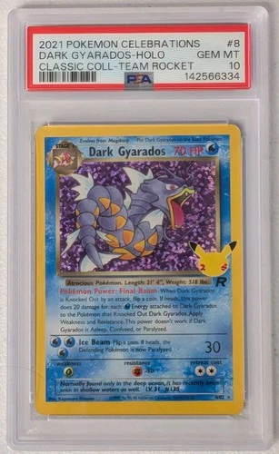 2021 POKEMON CELEBRATIONS CLASSIC COLL #8 DARK GYARADOS-HOLO PSA 10