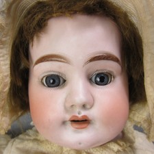 Antique Bisque Head ALMA Doll Kid Leather Body TLC Legs 26" Open Mouth Teeth