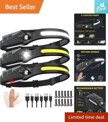 Adjustable and Lightweight 3PCS Headlamps - 300 Feet Visibility Outdoors