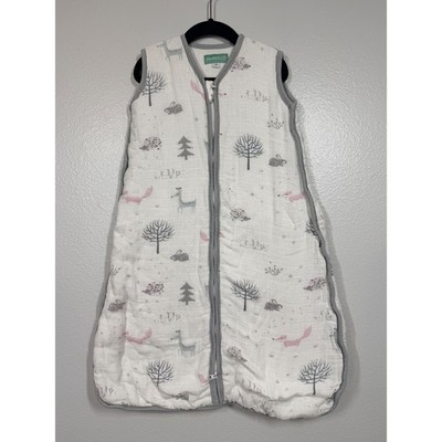 molis&co Sleep Sack Unisex Medium White Woodland Animal Muslin Wearable Blanket