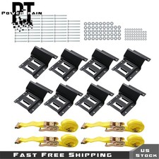 Vehicle Wheel Chock Tie Down Kit 4 Pack 2 X9 E Track Straps For Atv Utv