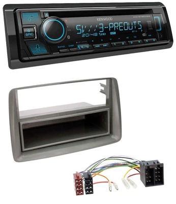 Kenwood Bluetooth USB CD MP3 DAB Autoradio für Fiat Panda (169 2003-2012) grau - Bild 1 von 4