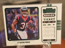 2022 Contenders DAMEON PIERCE Rookie Ticket Jersey Patch RC SP HOUSTON TEXANS