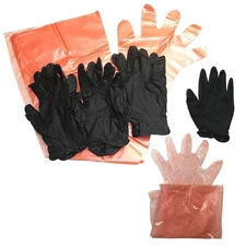 Field Dressing Gloves Kitâ€“60PCs of Disposable Long PE & Short Nitrile Glove...