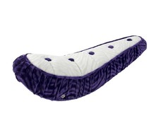 17" LONG OG LOWRIDER POLO VELOUR SADDLE W/BUTTON PURPLE/WHITE FOR 20" BIKES